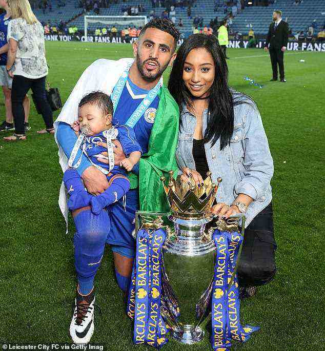 Druck: Mahrez und Johal im Bild 2016, die den Titelgewinn von Leicester in der Premier League feiern