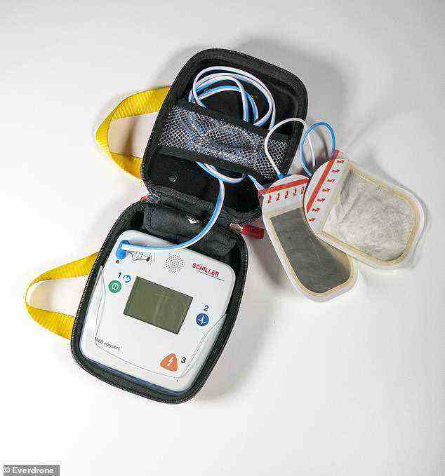 Ein AED ist ein computergestütztes medizinisches Gerät, das den Herzrhythmus einer Person erkennen und bei Bedarf einen Schock an das Herz abgeben kann
