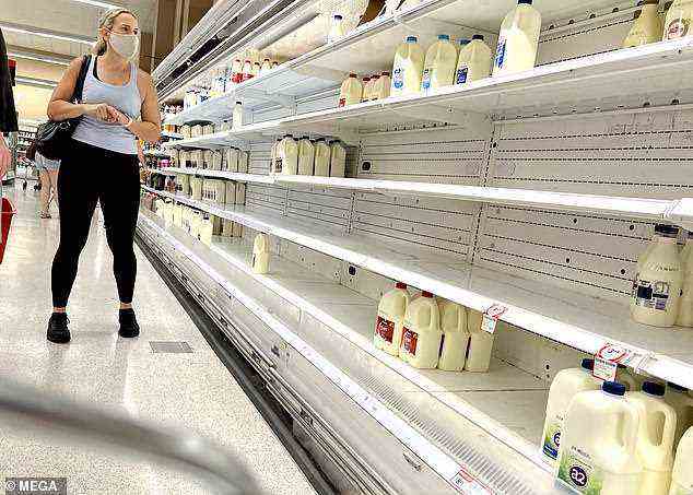 Personalmangel hat sich auf Lieferketten ausgewirkt, die die Supermarktregale leer gelassen haben (Bild)