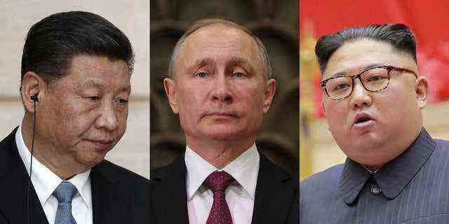 Chinas Präsident Xi Jinping, Russlands Präsident Wladimir Putin und Nordkoreas oberster Führer Kim Jong Un