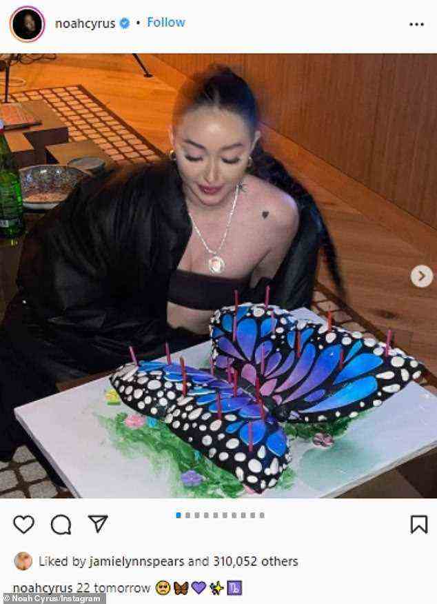 Making a wish: On Friday, Noah took to Instagram to post images from her party, which was held ahead of her official birthday
