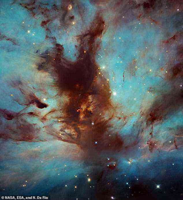 Der Flammennebel, auch NGC 2024 genannt, ist Teil des Orion Molecular Cloud Complex und befindet sich in der Nähe des Pferdekopfnebels.  Aufnahme mit dem Hubble-Weltraumteleskop