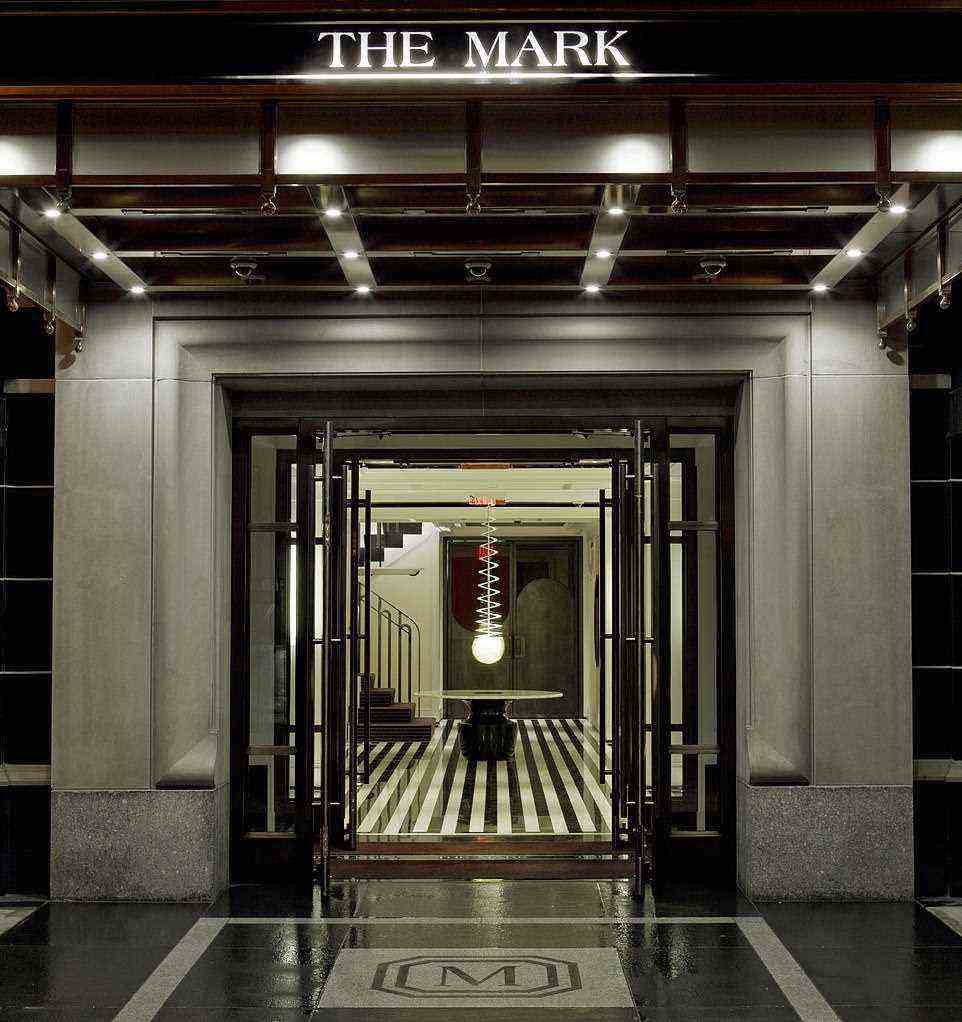 A look at The Mark entrance, free of exiting A-listers. The location of the hotel is, Ted says, 'beyond reproach'