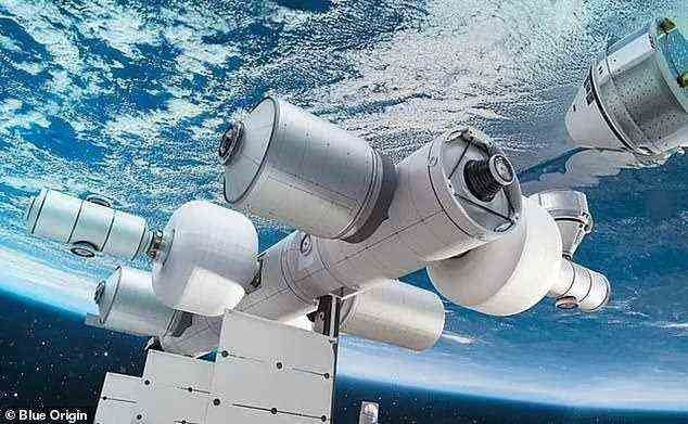 Redwire hat sich im Oktober mit Jeff Bezos' Blue Origin zusammengetan und wird voraussichtlich Mikrogravitationsfertigung, digitales Engineering sowie fortschrittliche Sensoren und Komponenten zur Unterstützung der neuen Raumstation beitragen (im Bild).