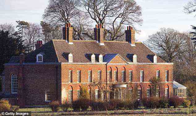 The Cambridge family residence, Anmer Hall in King's Lynn, Norfolk, will reportedly host Kate's birthday bash