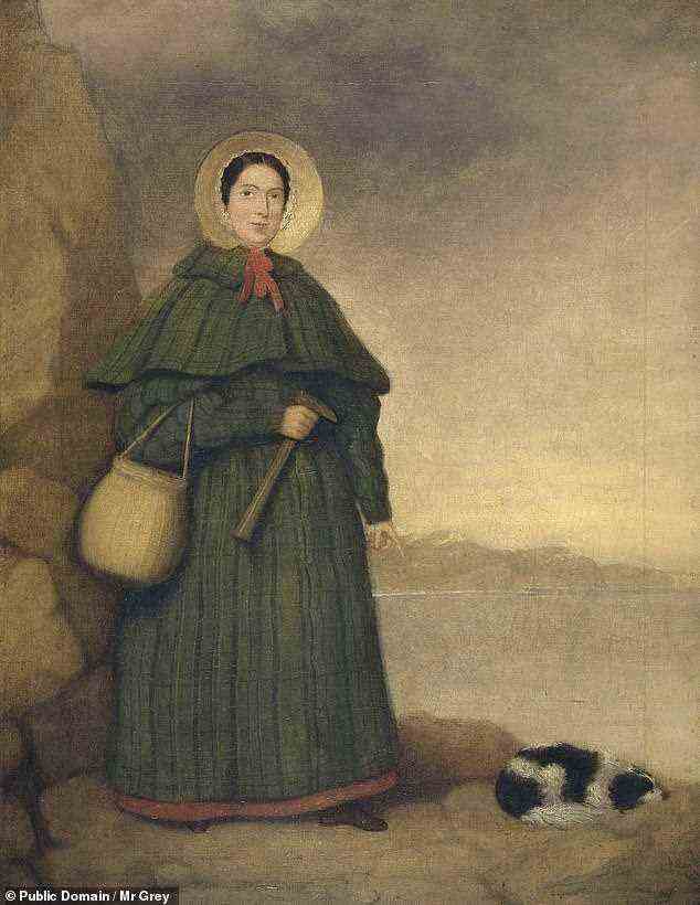 'Britain is the birthplace of ichthyosaurs — their fossils have been unearthed here for over 200 years, with the first scientific [identification] dating back to Mary Anning and her discoveries along the Jurassic Coast,' Dr Lomax added. (Mary Anning was a pioneering Victorian-era fossil collector and palaeontologist who operated on the 'Jurassic coast' of Dorset. She found the first ichthyosaur in 1811.) Pictured: a portrait of Mary Anning