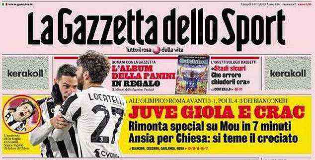 La Gazzetta dello Sport nannte das Ergebnis 