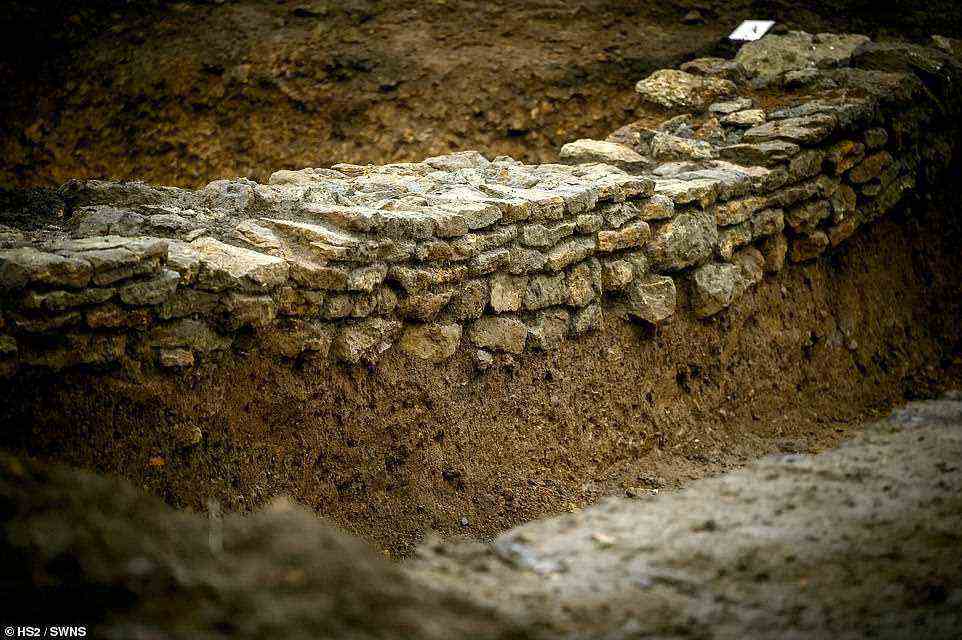 Roman Wall showing signs of subsidence - when the ground beneath a building sinks, pulling the property's foundations down with it