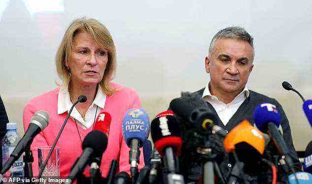 Serbian tennis player Novak Djokovic's mother Dijana (pictured left) and father Srdjan (pictured right) held a press conference in Belgrade on Monday night, saying the player had been 'tortured'