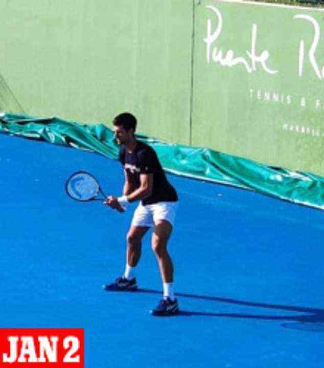 JANUARY 2, SPAIN: Another image uploaded to Twitter by a fan appears to show Djokovic training in Marbella last week