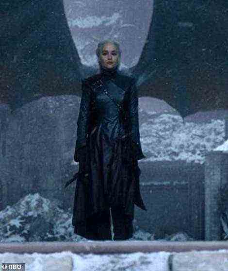 Emilia Clarke ist 2019 als Daenerys Targaryen abgebildet – mit einem viel dunkleren Bildschirm