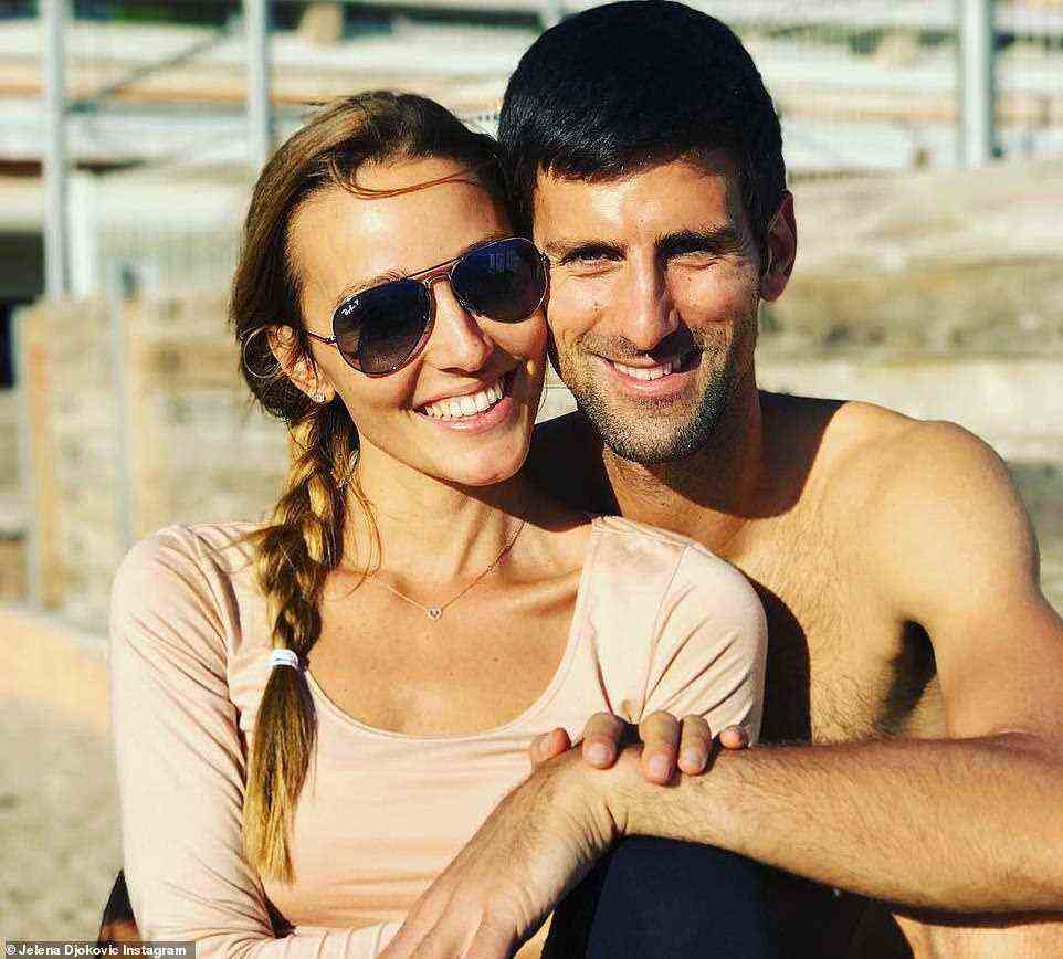 Djokovic will be deported after failing to overturn Minister Hawke's decision to cancel his visa (the tennis star is pictured with his wife Jelena)