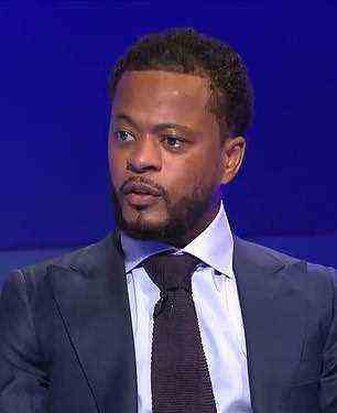 Evra (above) made the claim while on punditry duty on Sky Sports on Saturday evening
