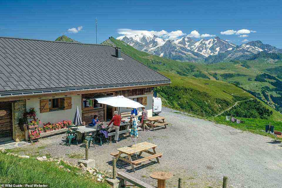 GITE D'ALPAGE DE BELLASTAT, BEAUFORTAIN: You can enjoy 'simple set meals' here, according to the authors, and 'enjoy the snowy mountain view from one of the reclining deckchairs'. Coordinates: 45.7832, 6.5989