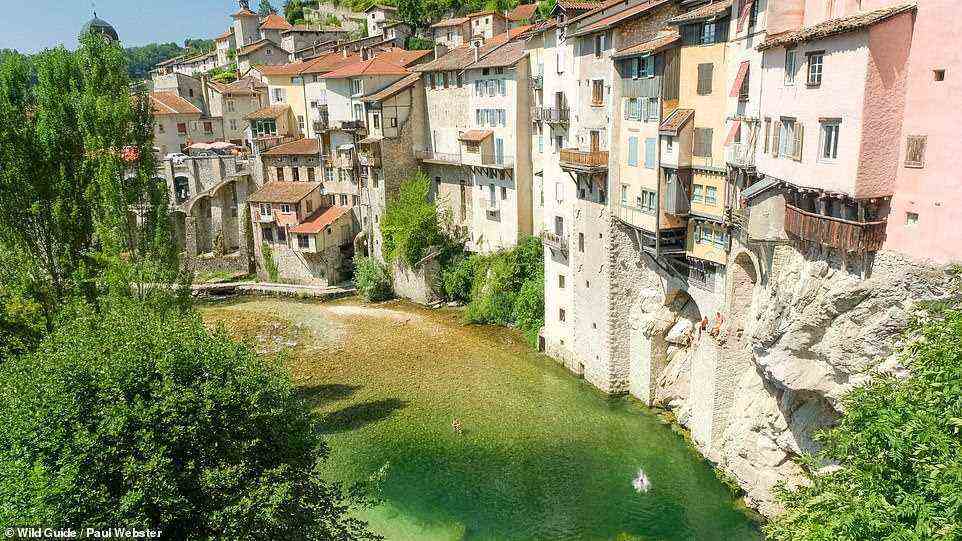 PONT-EN-ROYANS, VERCORS: 'Agile local kids vie with each other to free-climb the high cliffs under the houses and leap into the deep pools at this unique swimming spot on the Bourne river,' the authors reveal. There's also a sandy beach to relax on and a grassy area opposite the village square downstream that makes for a lovely picnic spot. What's more, we're told, it has a natural paddling pool for little ones to cool off in. Coordinates: 45.0605, 5.3452