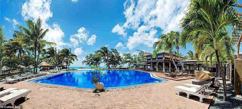 Cotton Bay hotel's swimming pool. Sarah says that an escape to Rodrigues is 'pure luxury'