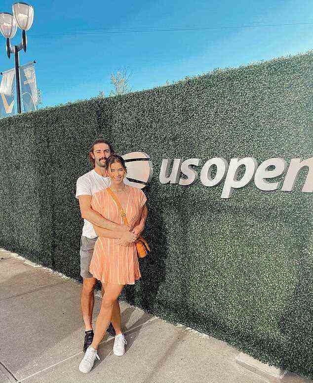 Travel: Unfortunately, due to logistical problems, the couple were still forced to spend several months of their relationship apart. Pictured together at the US open