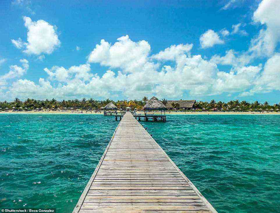 Pictured is a pier in Cayo Guillermo. Head to the nearby Cayo Guillermo Resort, by Kempinski, which overlooks one of the finest stretches of sand in all of Cuba