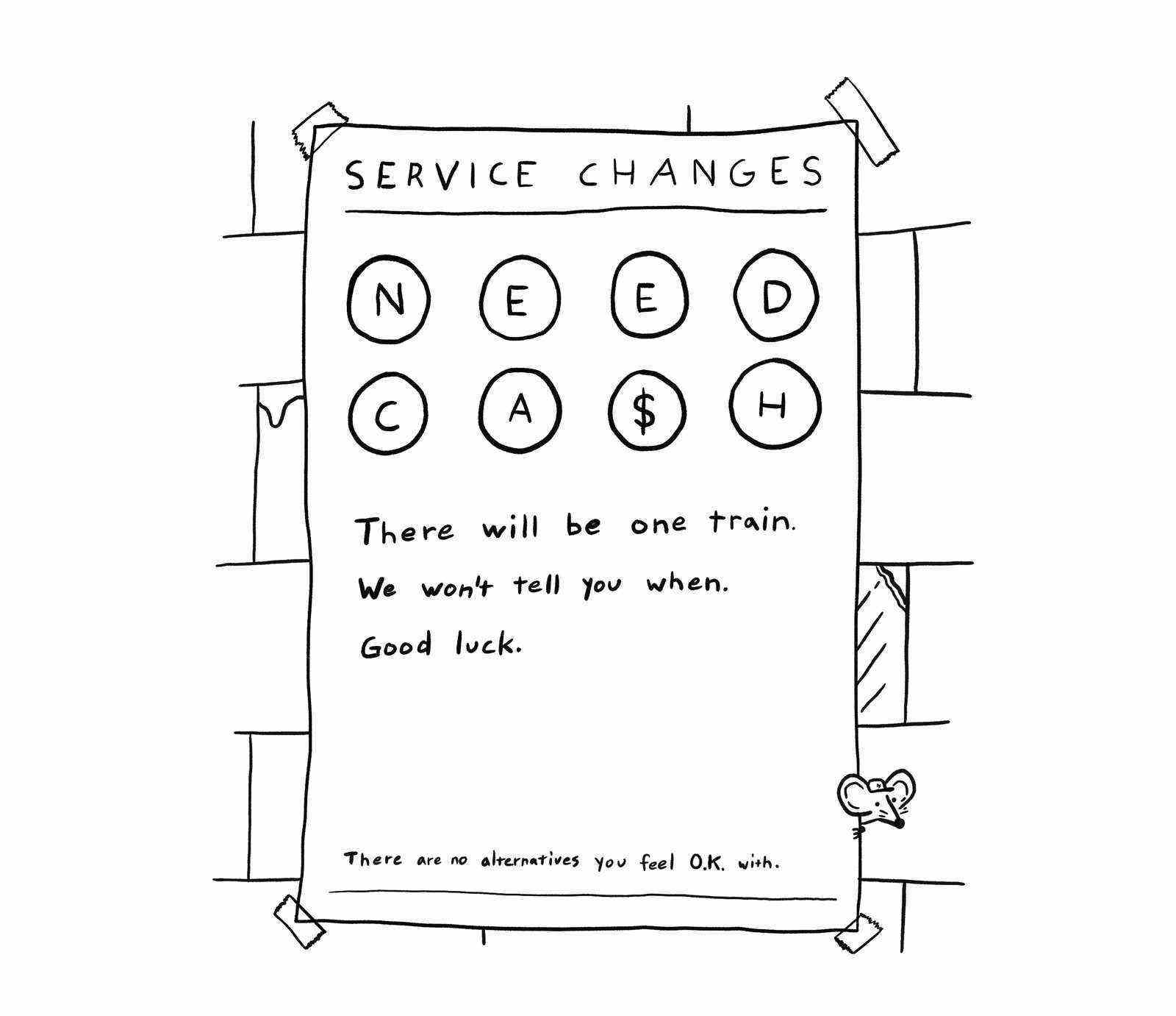 Eine Mitteilung für U-Bahn-Dienständerungen.