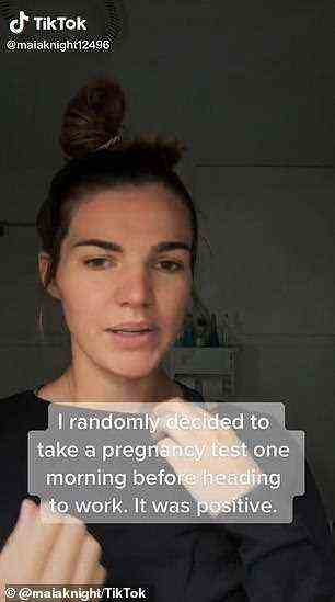 Maia erklärte, dass sie sich „zufällig für einen Schwangerschaftstest entschieden“ habe und dieser positiv sei.  Als sie zu ihrem Gynäkologen ging, erfuhr sie, dass sie in der fünften Woche mit Zwillingen schwanger war
