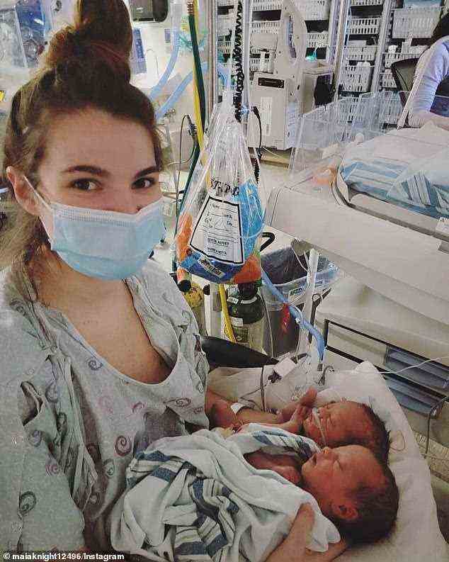 Maias Töchter kamen am 22. März 2021 zu früh zur Welt und verbrachten drei Wochen auf der Neugeborenen-Intensivstation