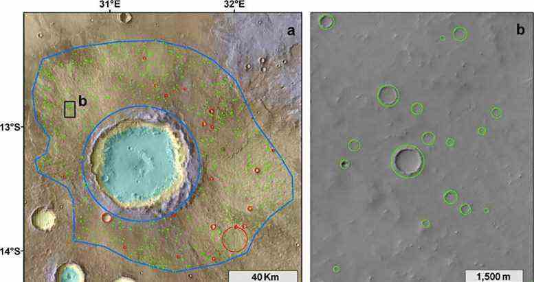 Einschlagskrater auf dem Mars