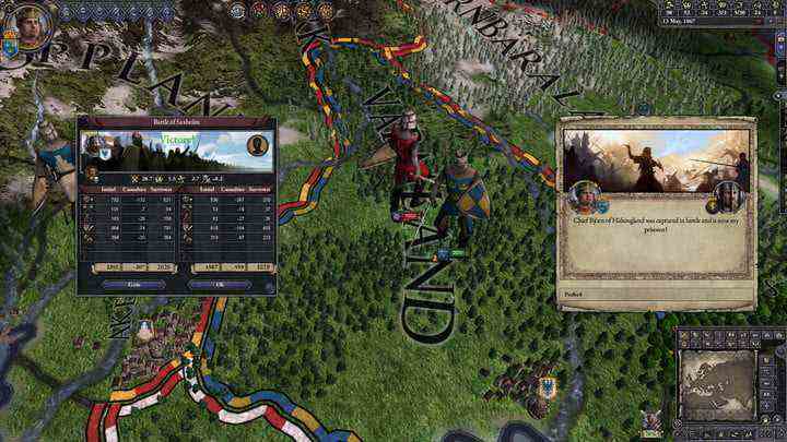 A busy battle map in Crusader Kings II.