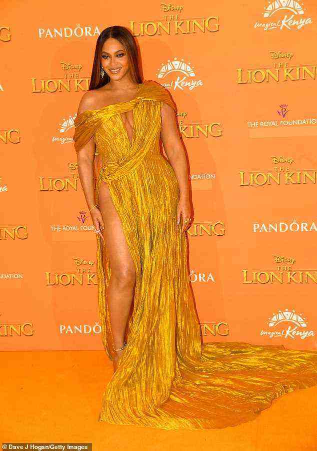 Die Forscher sagen: „Während das Schlank-Dick-Ideal gerade in Medien mit weißer Hautfarbe an Popularität gewinnt, ist es bei anderen ethnischen Gemeinschaften wie Latinos und Schwarzen nicht neu.“ Auf dem Bild ist Beyoncé Knowles in London, Juli 2019