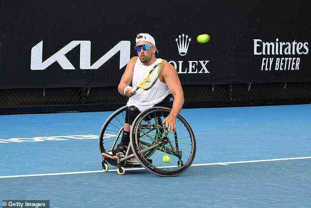 Endgültiges Hurra: Er hofft, bei den Australian Open, die sein letztes Turnier sein werden, seinen achten Titel in Folge im Rollstuhl-Quads-Einzel zu gewinnen