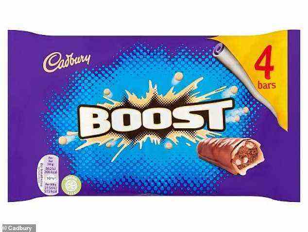 The change, which also applied to Boost and Bournville Classic, affected multipack bars (pictured)