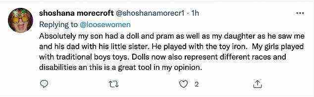 Viele Twitter-Nutzer sagten, dass sie Babypuppen für Mädchen kaufen würden – und auch für Jungen, wobei einige Befragte darüber diskutierten, wie das Spielzeug für alle Kinder geeignet sei