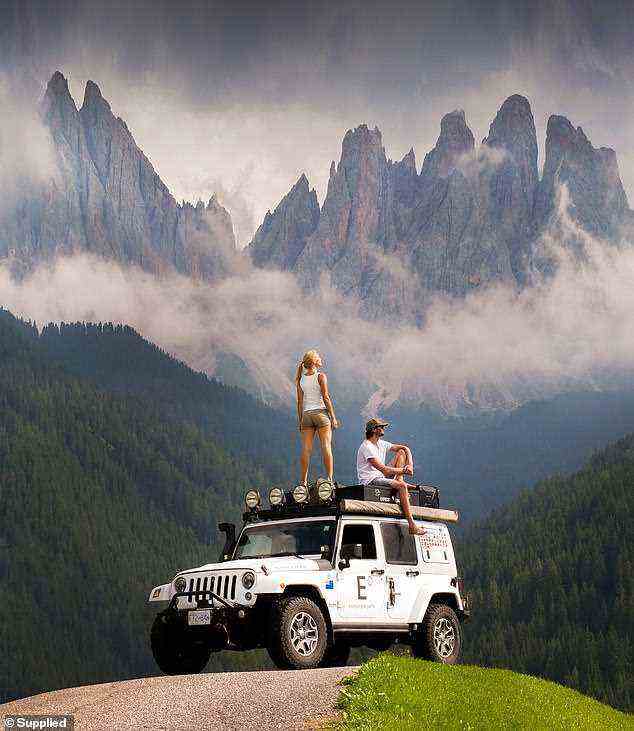 Italiens Dolomitengebirge waren auch Gastgeber für das Paar, das die Liebe zum Abenteuer teilt