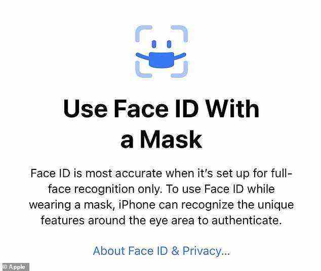 In den Einstellungen sagt Apple: „Face ID ist am genauesten, wenn es nur für die vollständige Gesichtserkennung eingerichtet ist.“