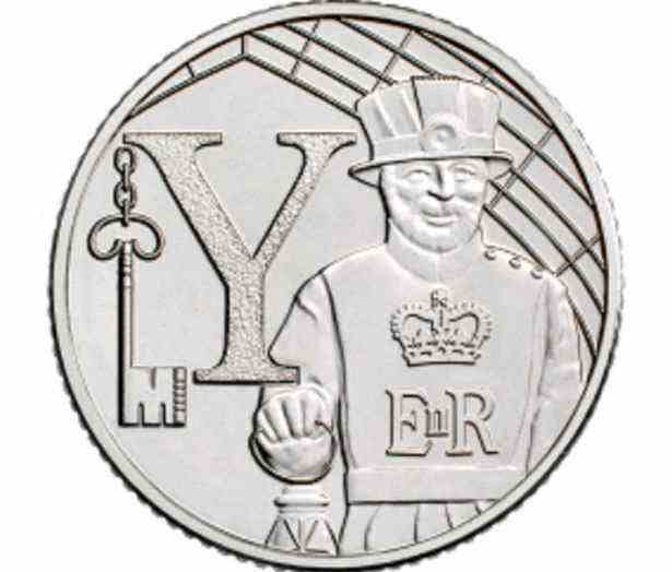 Das 10-Pence-Stück „Y“ war eine Hommage an die skrupellosen Wärter des Tower of London