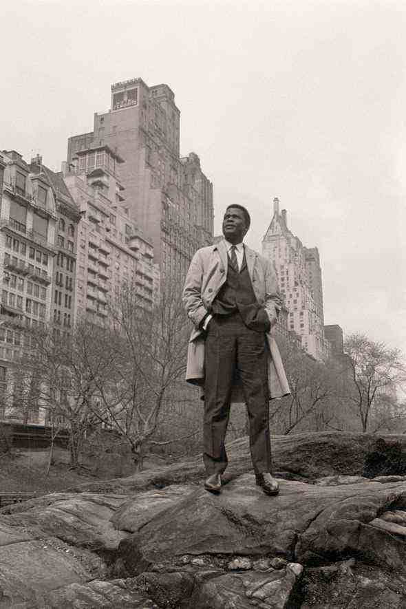 New York: Poitier zog mit 16 nach New York, hier abgebildet im Central Park, 1964