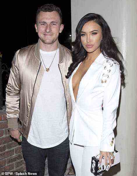 The ex factor: The Agoura High School grad finalized her divorce from Zappers quarterback Johnny Manziel (L, pictured in 2018) in November after one year of marriage amid cheating allegations