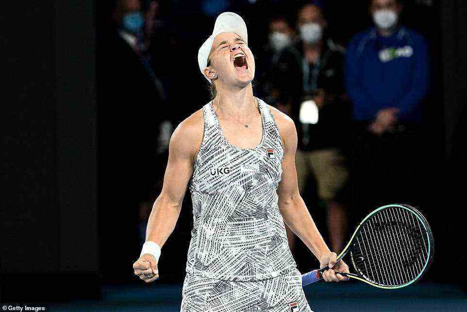 The drought is over! Ash Barty erupts in celebration after becoming first Aussie to win the Australian Open in 44 years