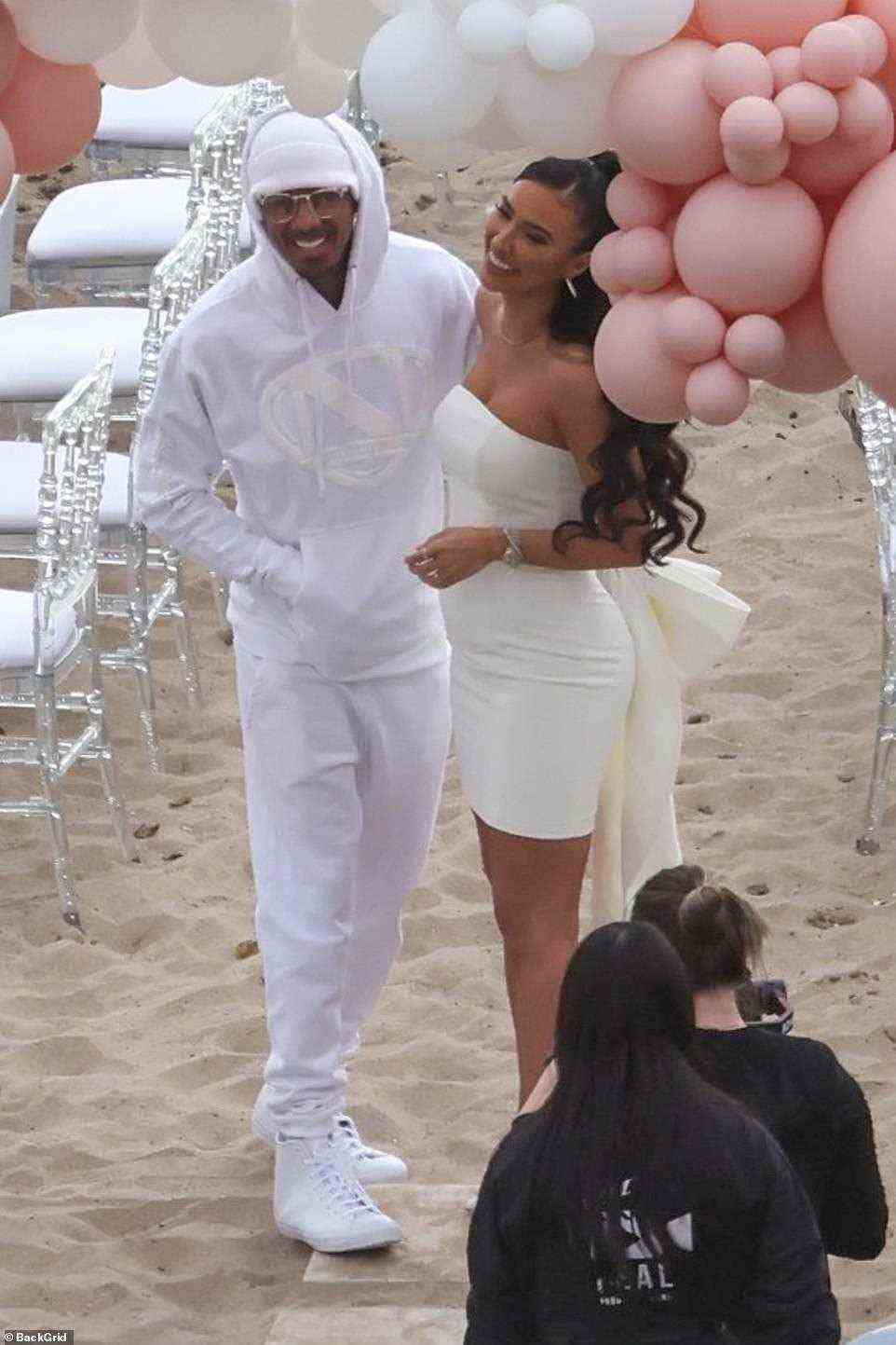Baby number eight! Nick Cannon attended a surprise gender reveal party in Malibu over the weekend with pregnant model Bre Tiesi. The baby will be his eighth and Tiesi's first