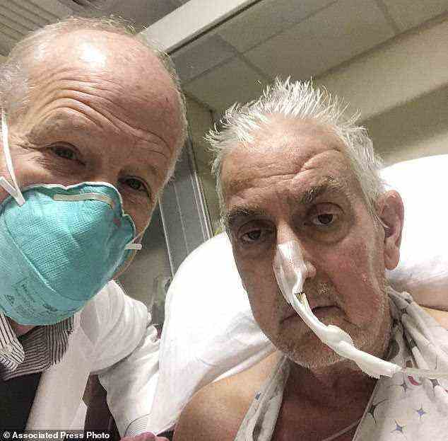 Last week, a genetically modified pig heart was transplanted into a terminally ill cardiac failure patient for the first time and the organ appears to be functioning properly so far. The lead surgeon who carried out the pioneering procedure, Dr Bartley Griffith (left), is pictured with the recipient David Bennet, 57
