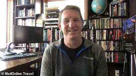 Kerry McCauley, pictured on a Zoom call with MailOnline Travel, has been a ferry pilot for 32 years