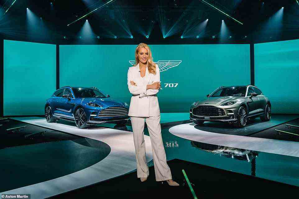 Strictly the fastest luxury SUV ever: The muscular vehicle was unveiled on Tuesday afternoon by TV celebrity and Strictly Come Dancing host Tess Daly who said the new car 'heralds a new definition of performance and driving pleasure'