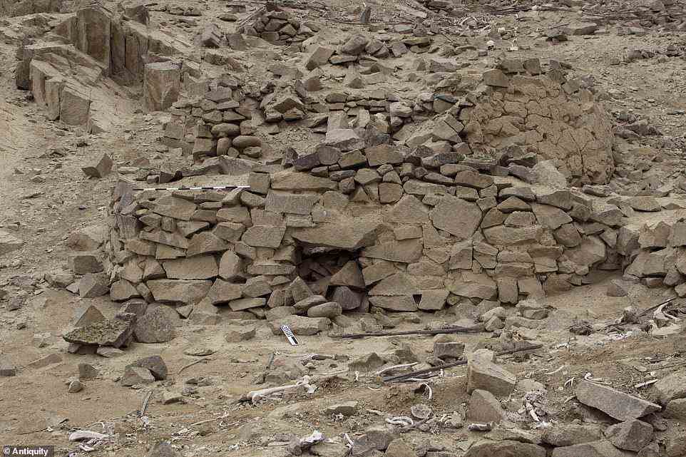 Das internationale Forscherteam entdeckte 192 Beispiele von „Wirbel auf Pfählen“ im Tal, von denen sich die meisten in großen, kunstvollen indigenen Gräbern befanden, die als Chullpas bekannt sind und von denen Hunderte in der Region verstreut sind