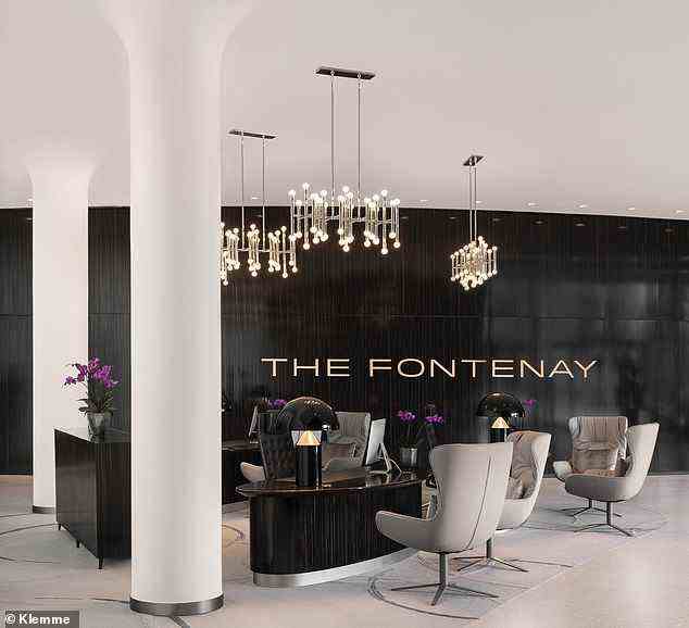 Der Empfangsbereich im The Fontenay, „wo es einfach keine Option ist, kein erstklassiges Erlebnis zu bieten“, so Fiona