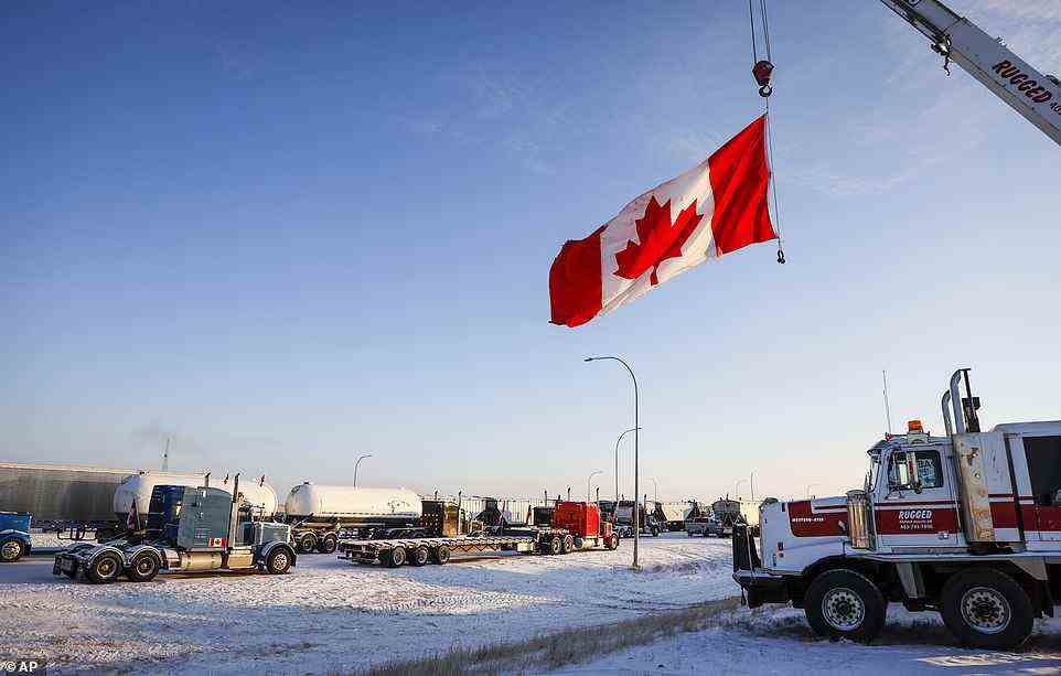 The truckers, which have been in place since Saturday, are essentially in a standoff with the Royal Canadian Mounted Police (RCMP) over the vaccine mandates