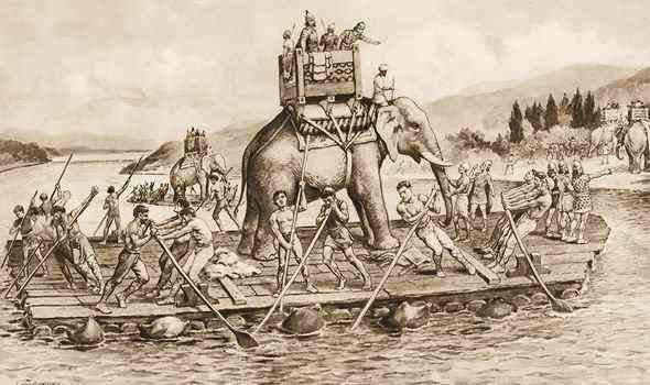 Hannibal: Er und seine karthagische Armee übersetzen ihre Elefanten über die Rhone nach Italien