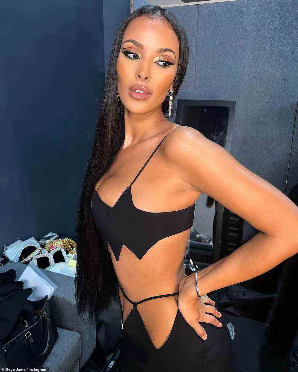 Stunning: Brunette beauty Maya also took to Instagram to share sizzling snaps of herself getting ready before hitting the red carpet
