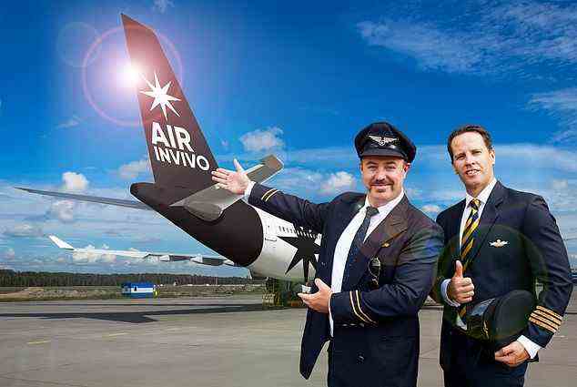Invivo Air verspricht, „wie andere Fluggesellschaften zu sein, nur mit besserem Wein“.  Abgebildet sind die Firmengründer Rob Cameron (links) und Tim Lightbourne (rechts)