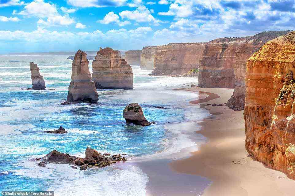 Stop off to see the Twelve Apostles sea-stacks, pictured, on a campervan adventure with Travelbag