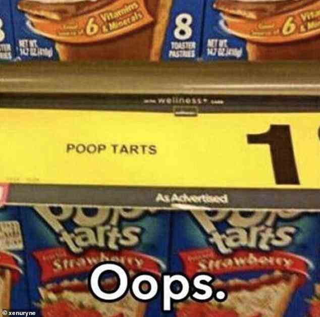 Dieser nordamerikanische Supermarkt ließ diese Toasterpasteten alles andere als appetitlich klingen und bezeichnete sie als „Poop Tarts“.