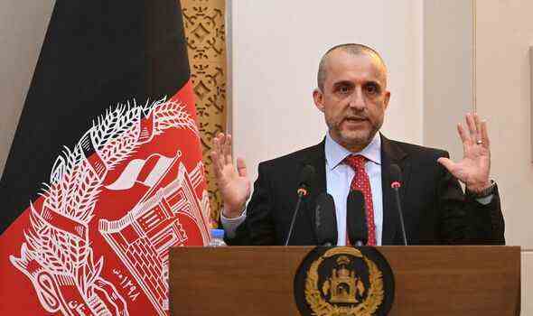 Der Vizepräsident von Afghanistan, Amrullah Saleh, spricht während einer Veranstaltung im afghanischen Präsidentenpalast in Kabul